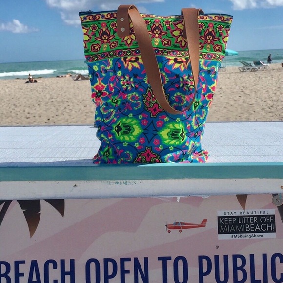 Fluorescent Printed Canvas Tote - Picture 2 of 2